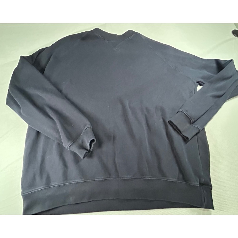 Fairway & Greene Mens Navy Pima Cotton Colonial Logo Crewneck Sweatshirt Large